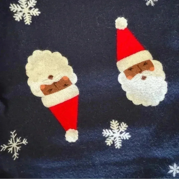 Old Navy Navy Flannel Santa Pajama Drawstring Closure Straight Leg SZ S #2184 - Picture 10 of 11